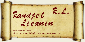 Ranđel Ličanin vizit kartica